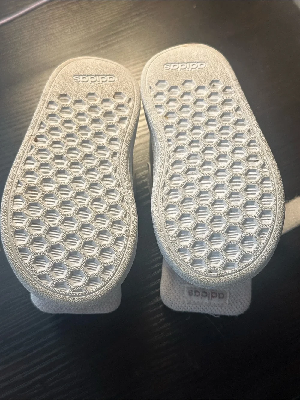 adidas Kids White Sneakers with Iridescent Stripes